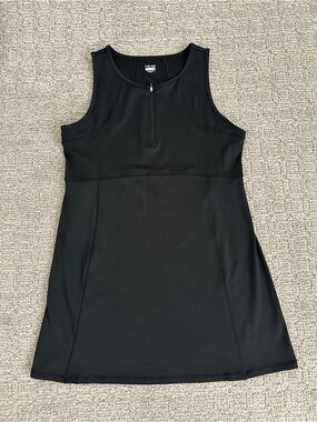 Hind Black Sleeveless Zip-Front Mini Dress